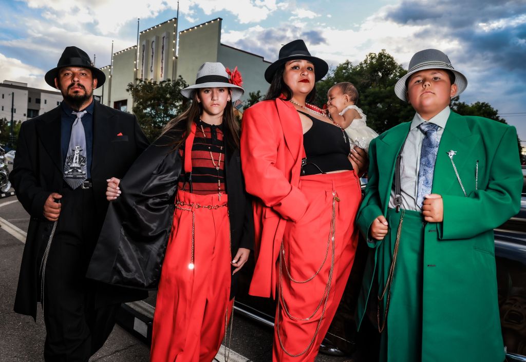 A family in zoot suits