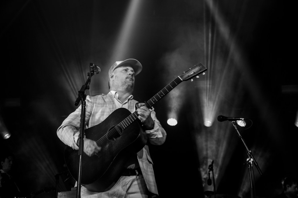 Modest Mouse performing on stage at Mission Ballroom in Denver, Colorado.