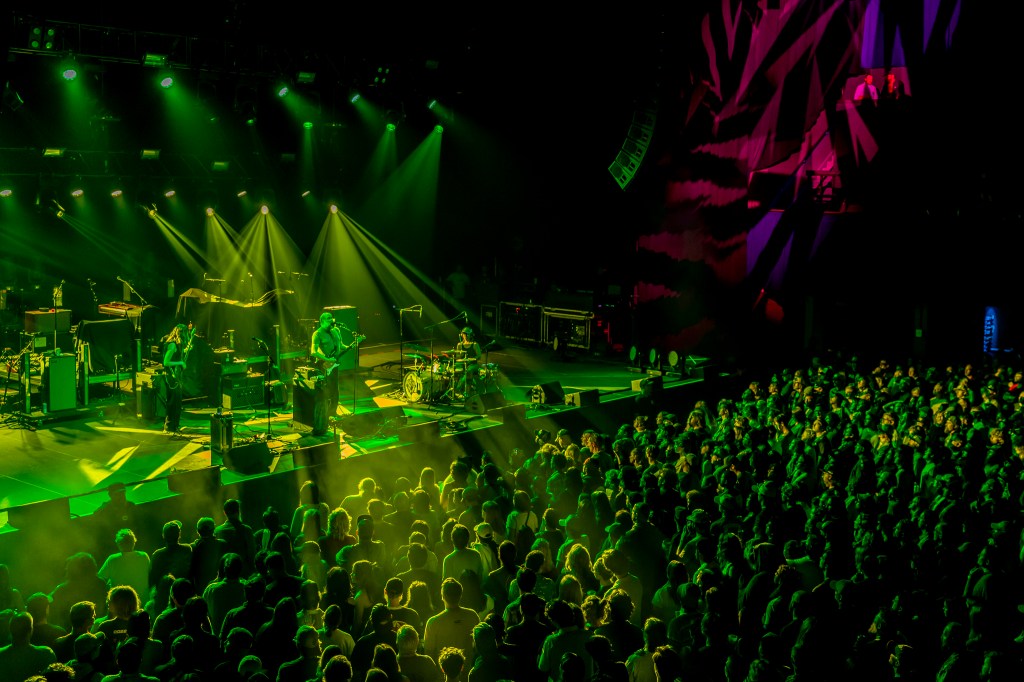 Built to Spill performing on stage at the Mission Ballroom in Denver, Colorado.