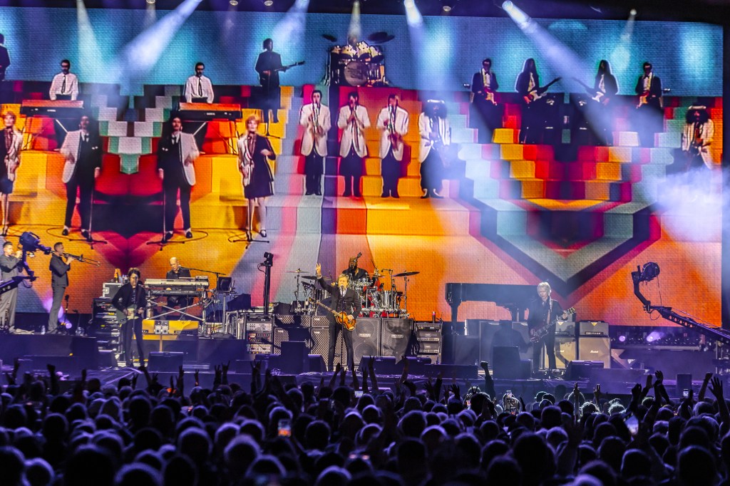 Paul McCartney performing live at Coors Field in Denver, Colorado, on Saturday, October 11, 2025.