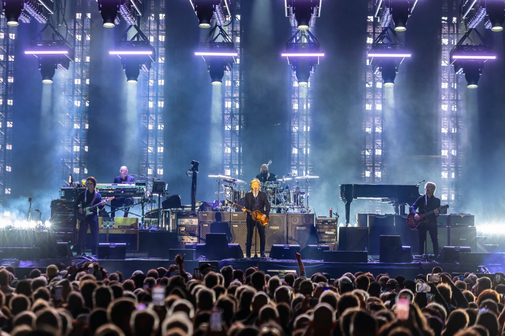 Paul McCartney performing live at Coors Field in Denver, Colorado, on Saturday, October 11, 2025.