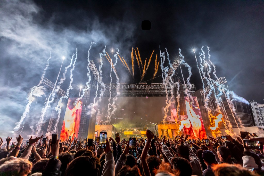 John Summit's production during his show at Folsom Field at the University of Colorado Boulder in Boulder, Colorado, on October 18.