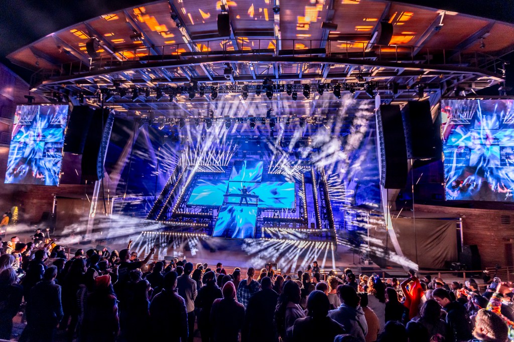 Martin Garrix perform together at Red Rocks in Morrison, Colorado on Thursday, October 23.