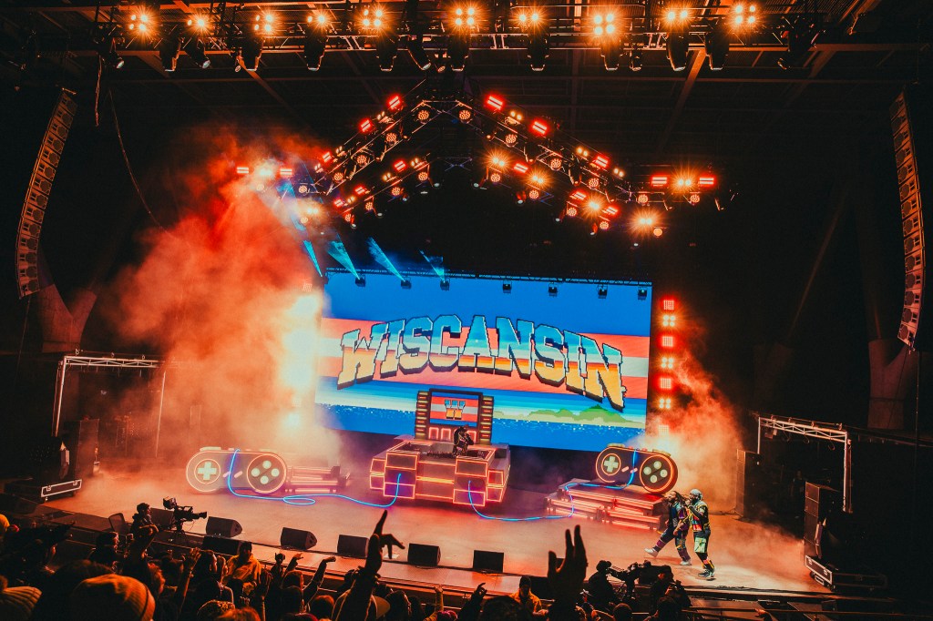 T-Pain performing on stage at Red Rocks on Wednesday, October 29.