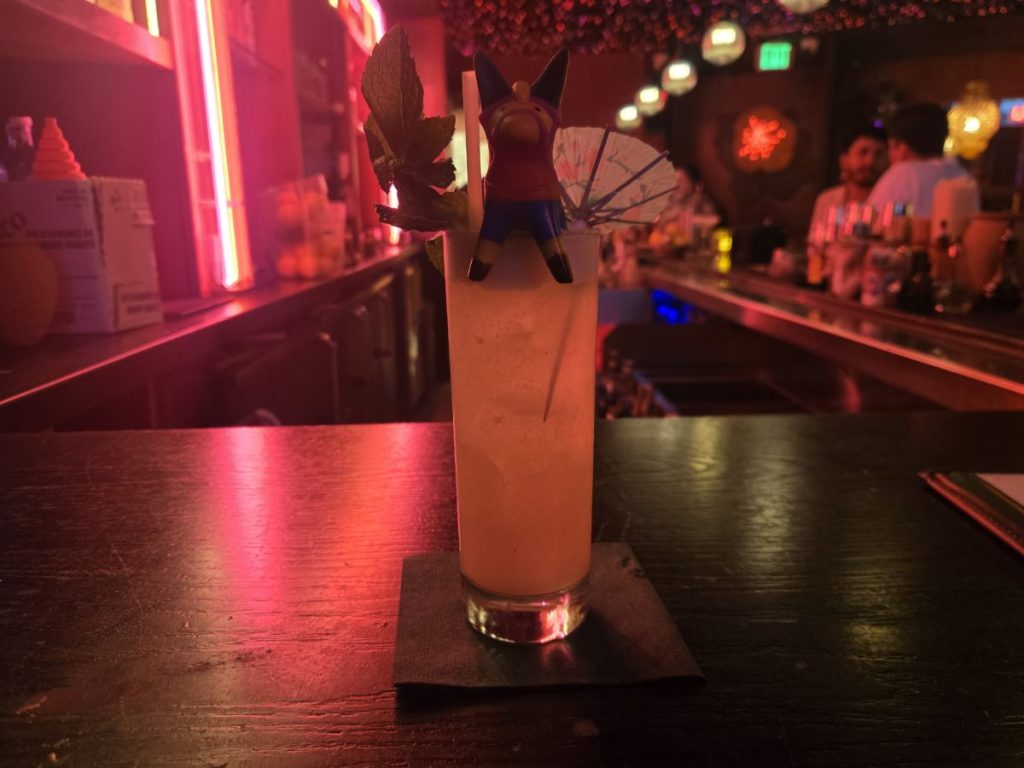 a cocktail on a bar