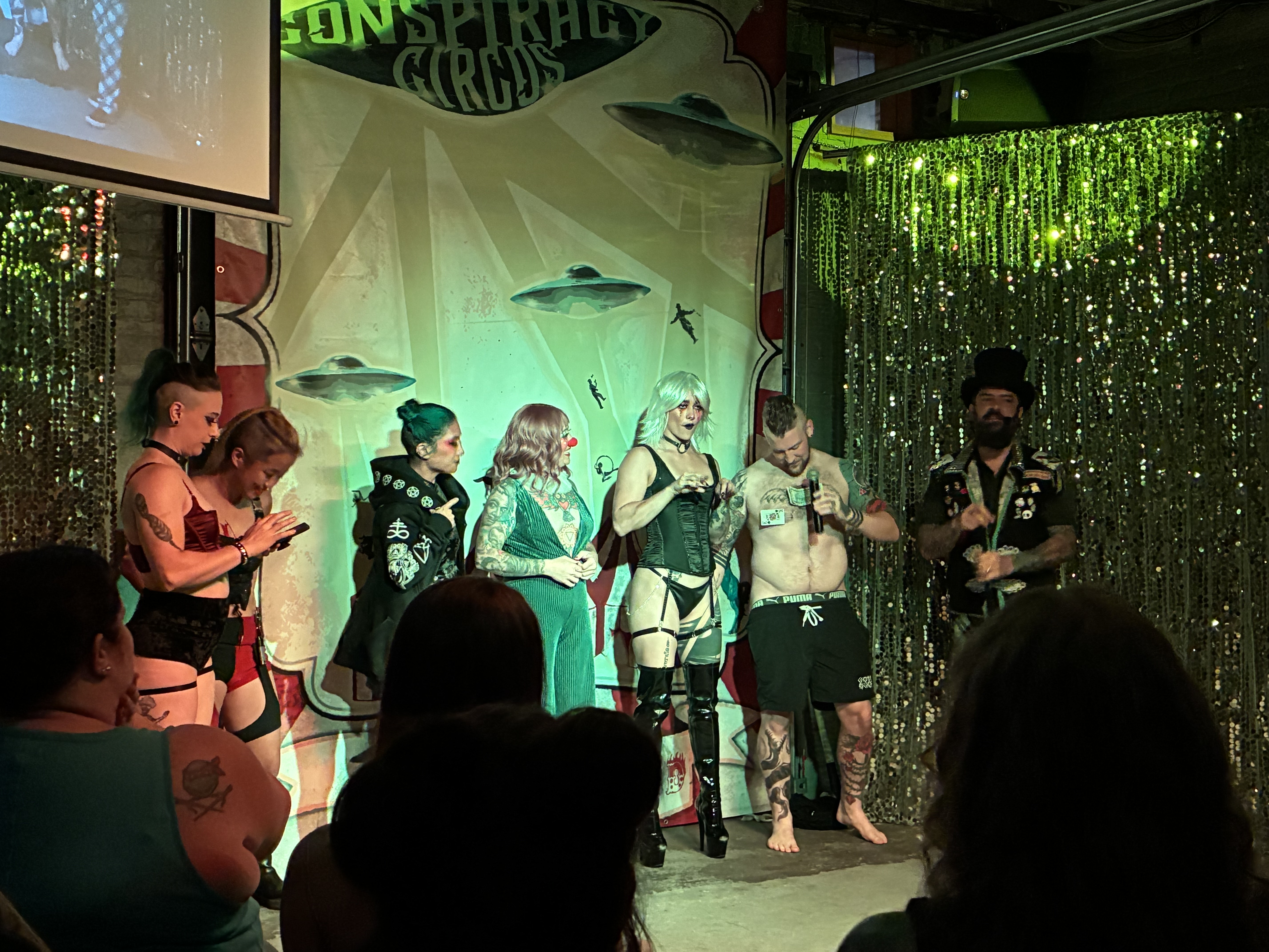 Performs stand onstage.