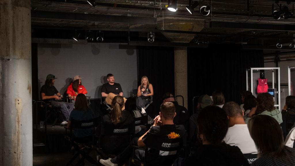 The North Face athletes and leadership participating in a panel discussion