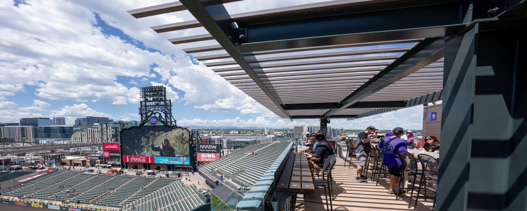 rooftop deck at baseball field