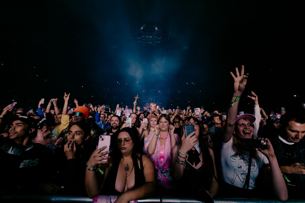 The crowd during Justice at Ball Arena in Denver, Colorado on November 1, 2025.