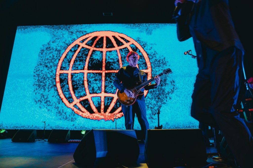 DEVO on stage at Mission Ballroom performing live on Thursday, November, 13.
