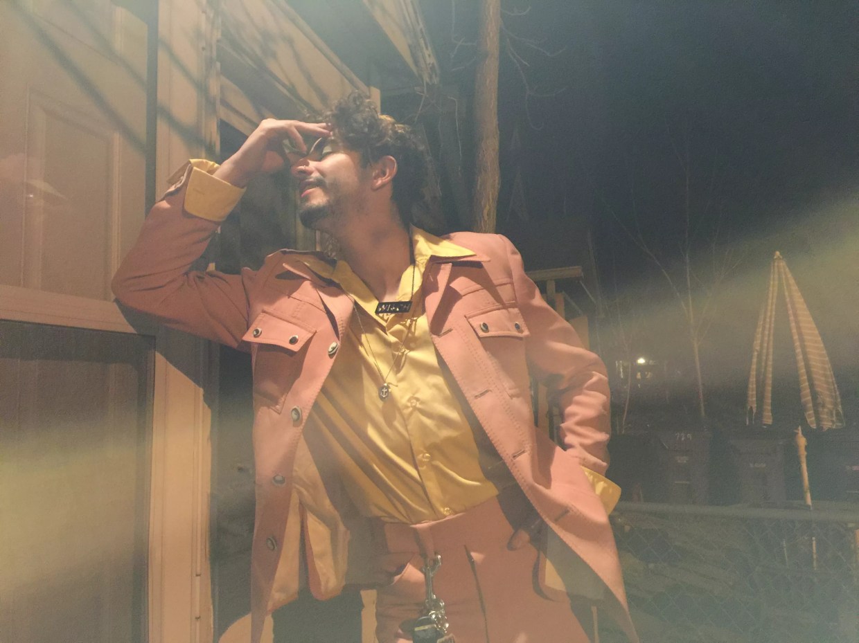 Artist Forest Ivy Rayne Spotted in 1970s Pink Tux