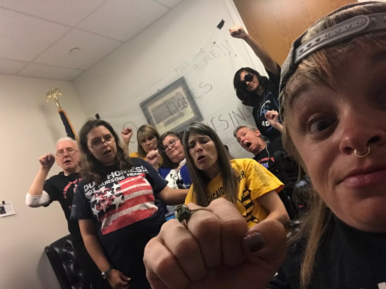 Wheelchair Sports Camp MC Joins Sit-In at Cory Gardner’s Office