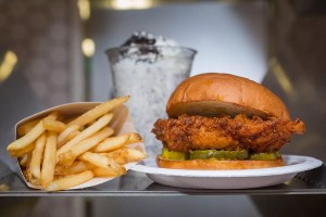 a fried chicken sandwich and fries