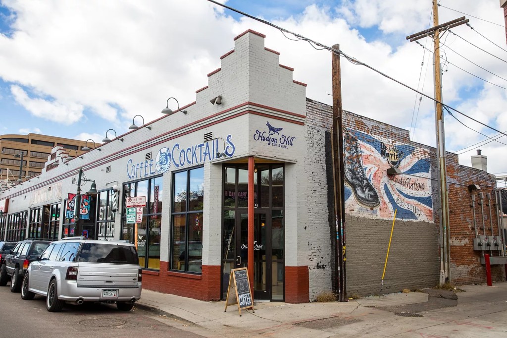 outside of Hudson Hill bar in Denver