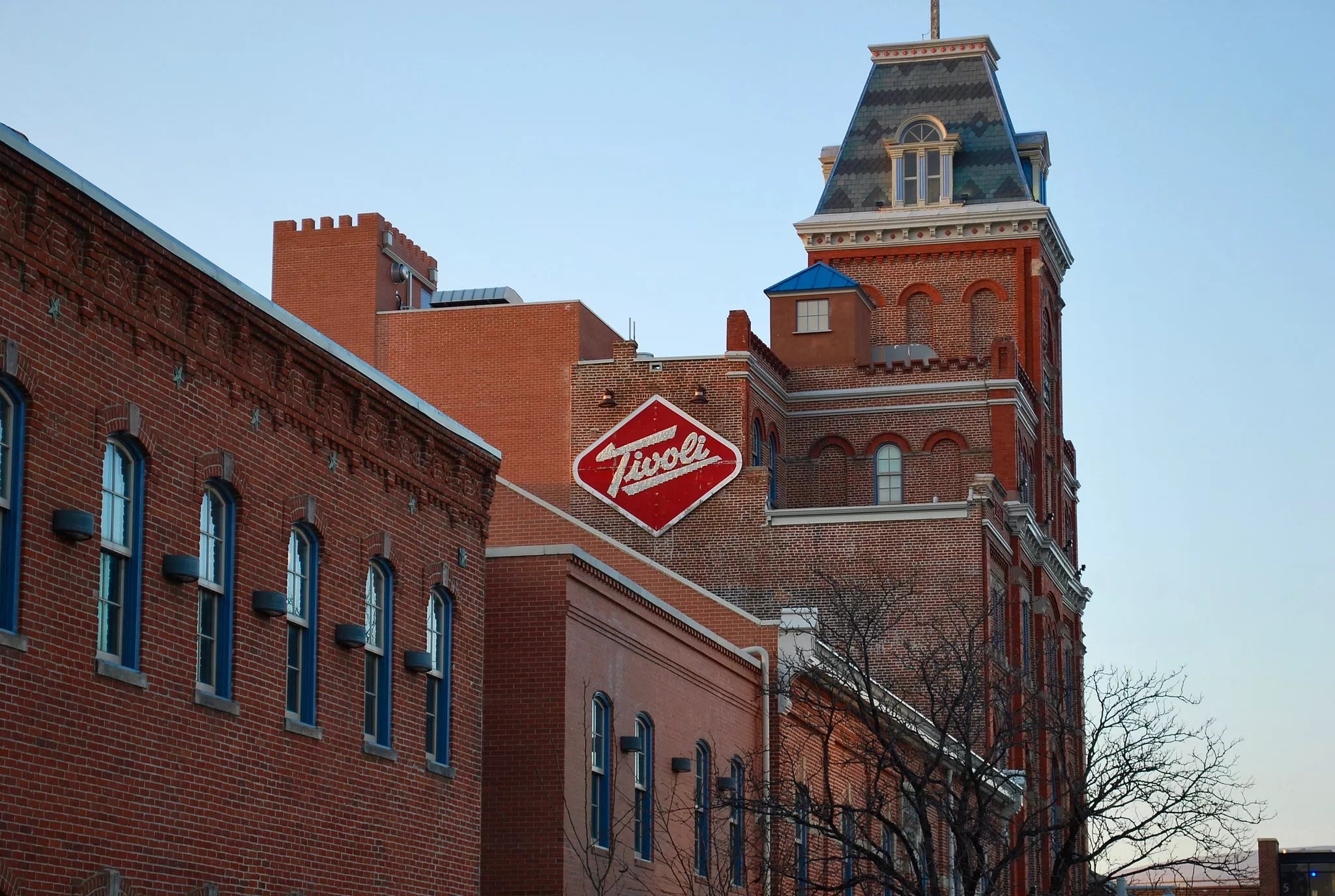 The Tivoli Student Union on CU Denver's Auraria campus during a beautiful day in Colorado.