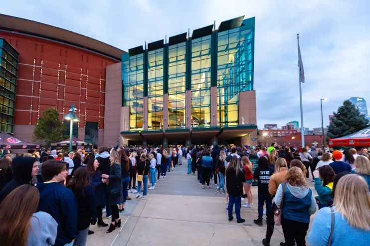 line outside a music venue