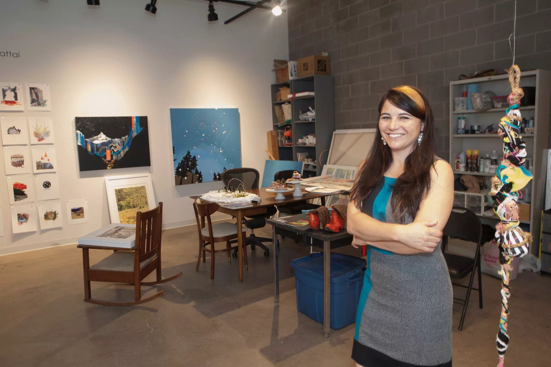 A woman in an art studio