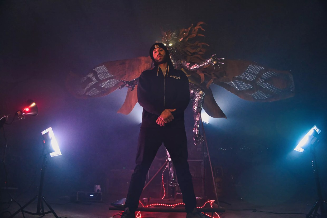 “Luna Mothra” Sculpture Arrives at the Mishawaka Amphitheatre