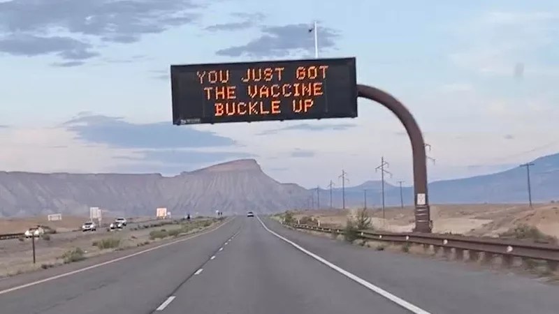 Vaccine Critic Rips CDOT for Highway Sign That Mentions Shots