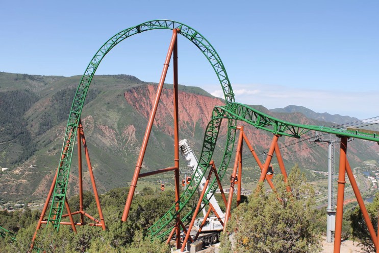 rollercoaster on the top of a mountain