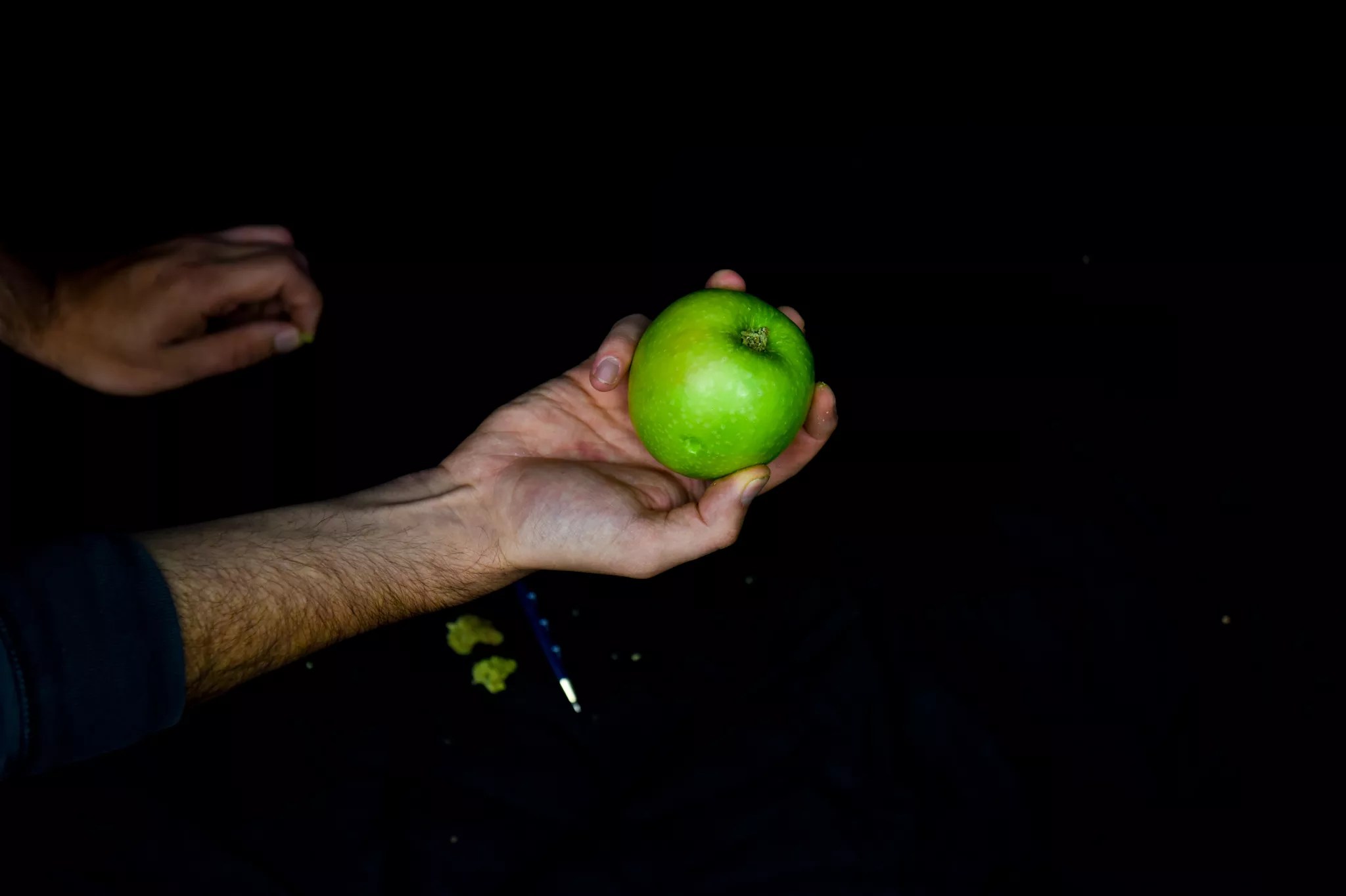 A green apple made into a weed pipe