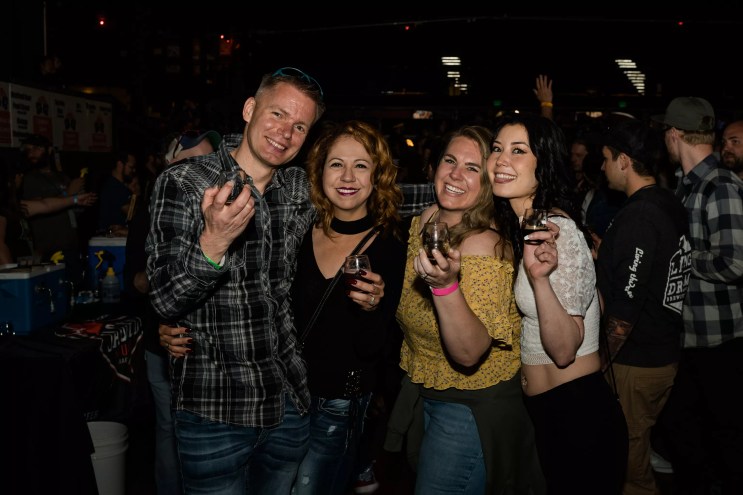 Festival goers posing for a photo.