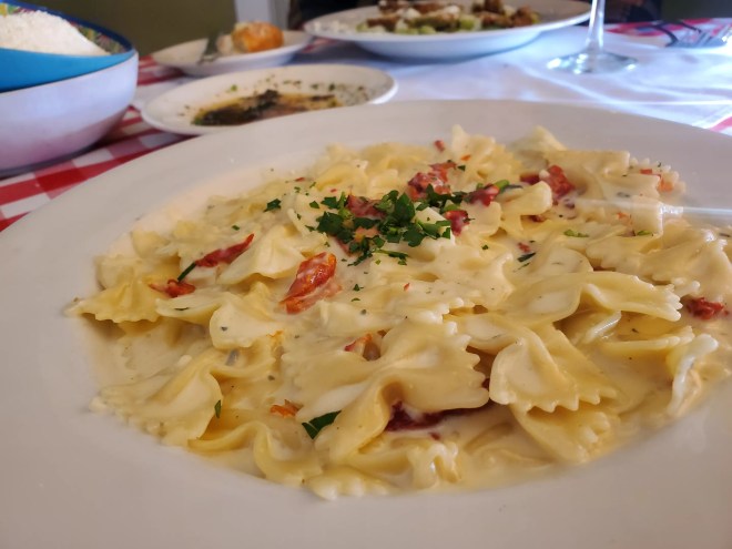 plate of bowtie pasta