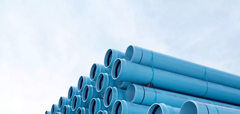 blue pvc water pipes