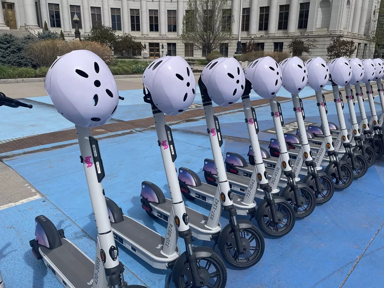 Lyft scooters at city hall