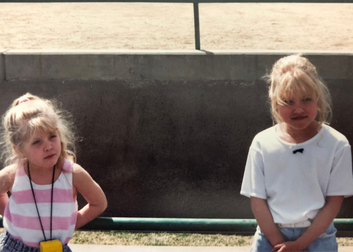 vintage photo of two toddler girls
