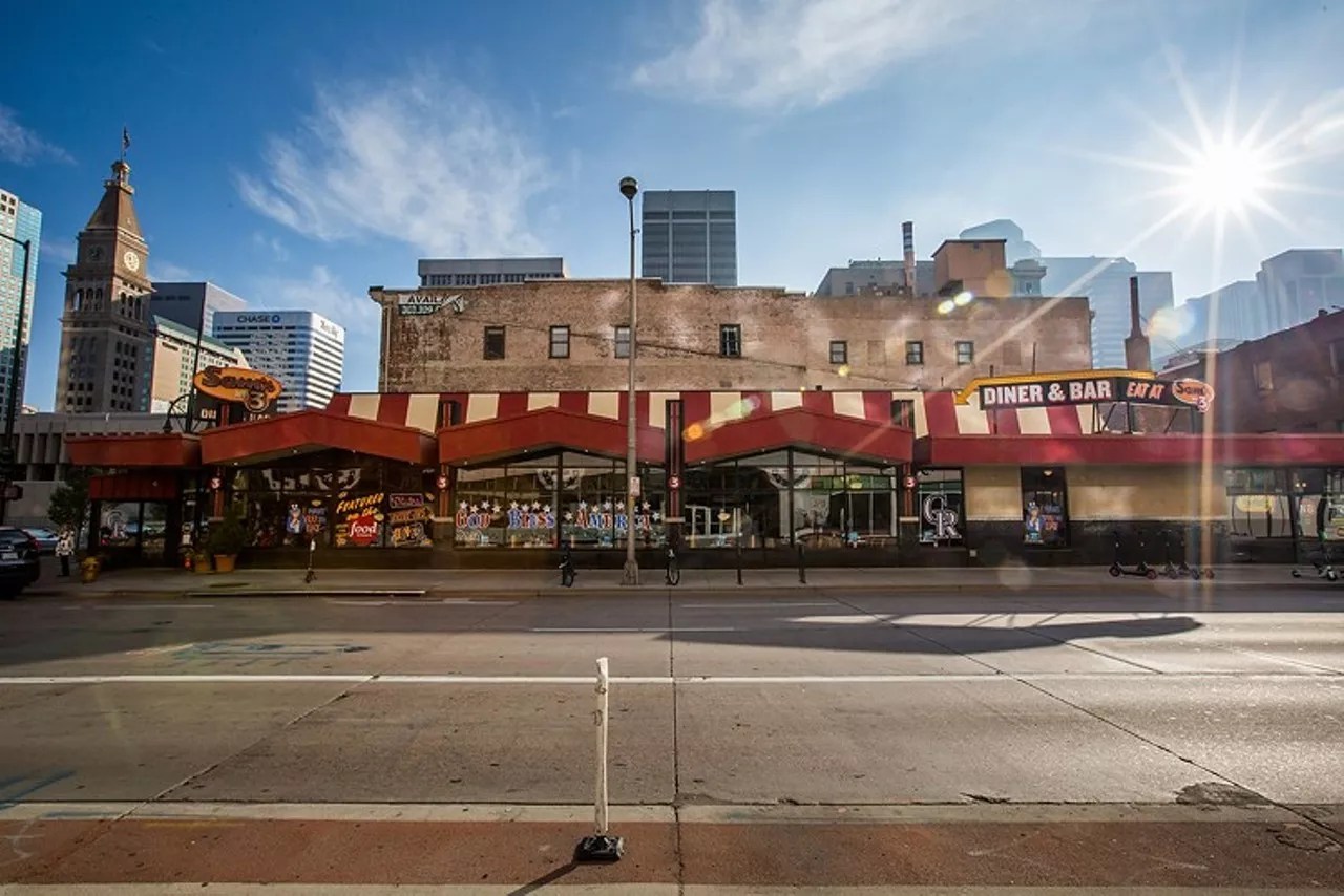outside of downtown Denver diner, Sam's #3