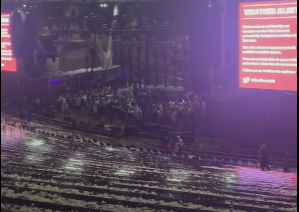 Hail at Red Rocks during the June 21 storm.