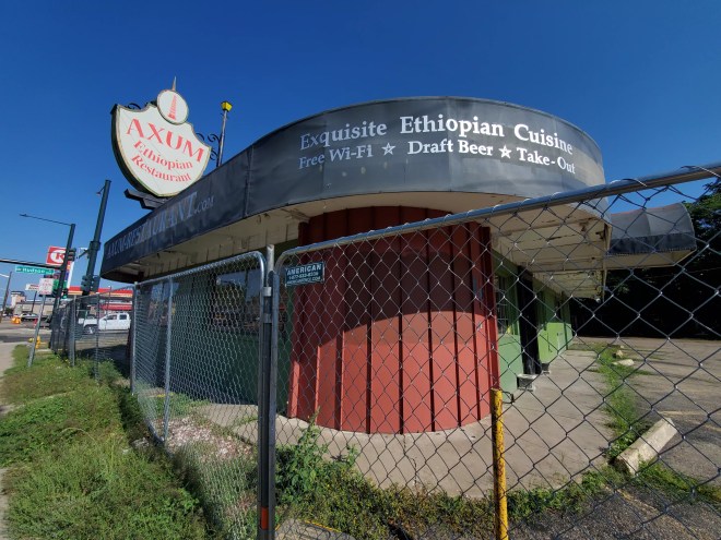 a fence in front of a building