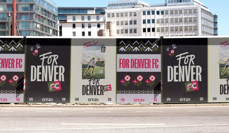 A rendering of a Denver street and what it could look like in support of a new women's professional soccer team.