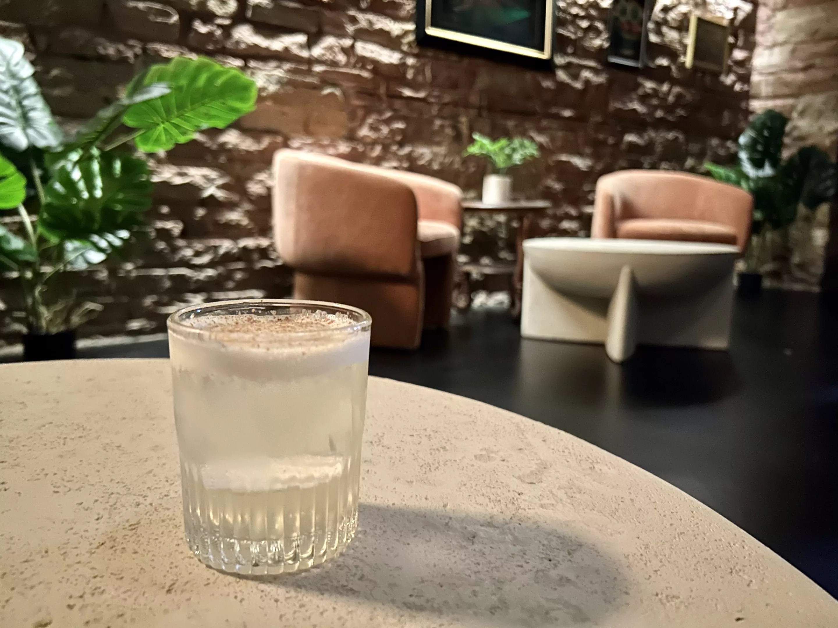 cocktail in a glass on a table