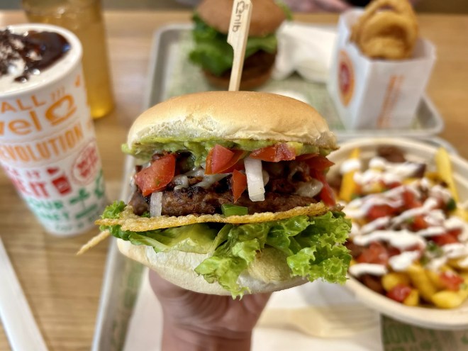 Vegan carne asada burger