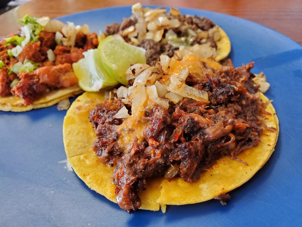 three tacos on a plate