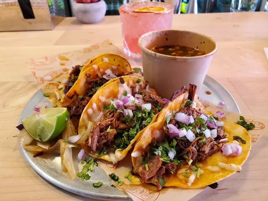 plate of birria tacos