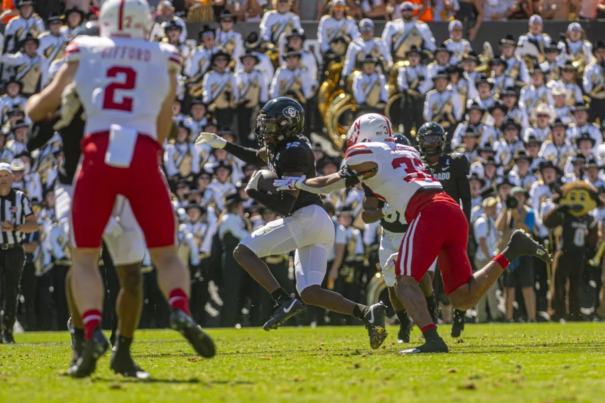 CU football player Travis Hunter against Nebraska