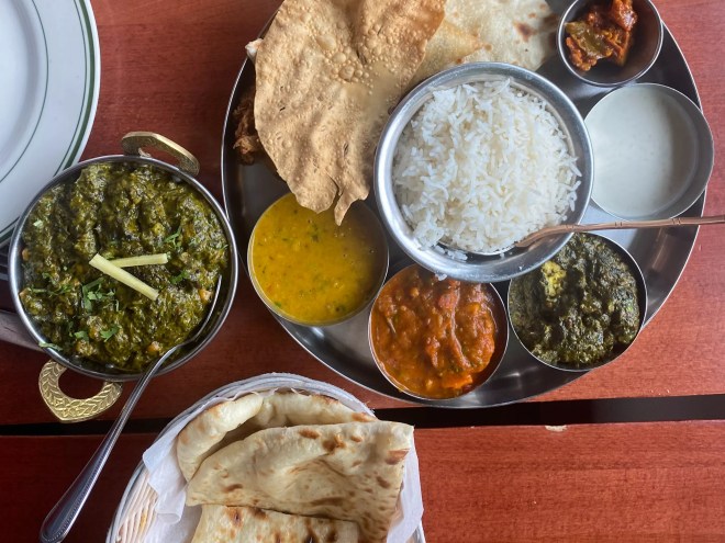 various foods on a platter