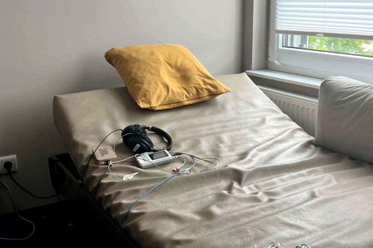 A bed inside of a ketamine therapy clinic