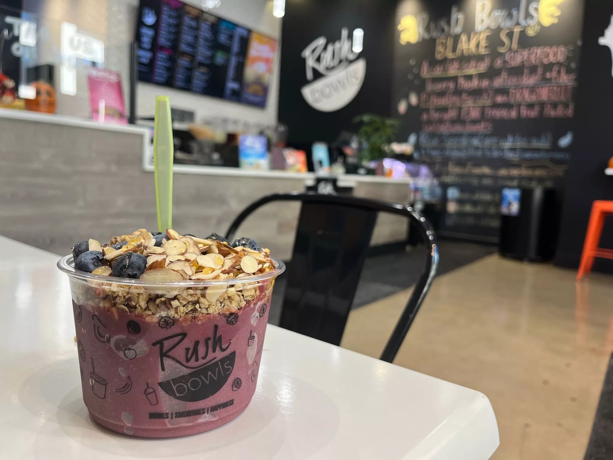 a smoothie bowl on a table