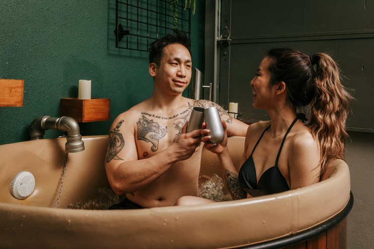 couple in a bath tub