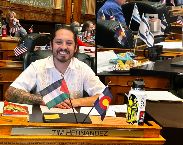 Photos of Rep. Tim Hernandez and other lawmakers in the Colorado Legislature.