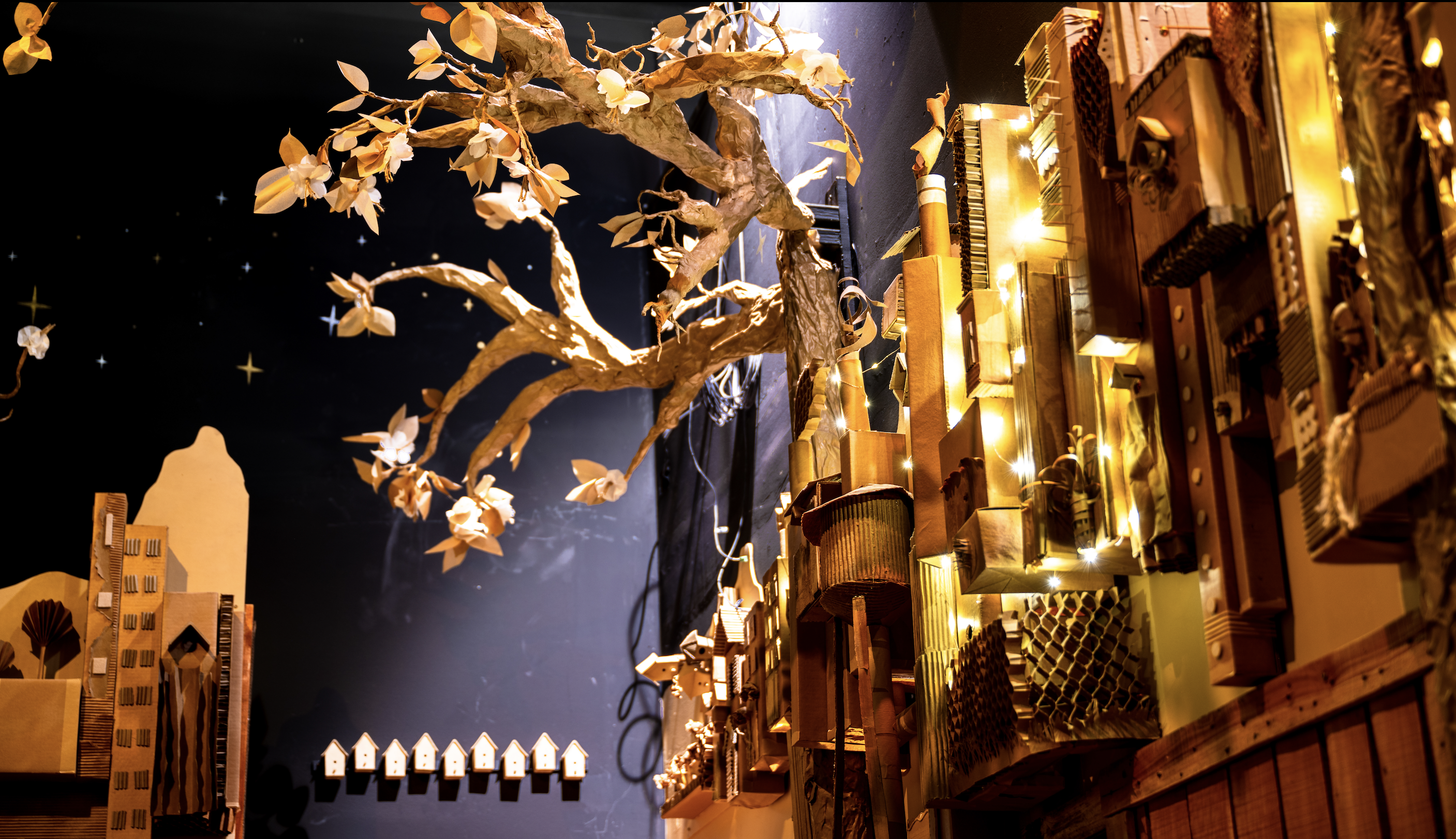 birds fashioned from cardboard