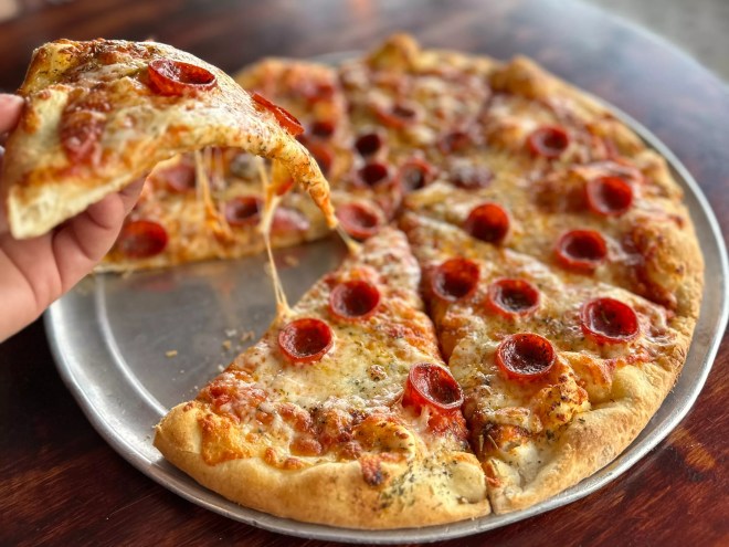 a pepperoni pizza