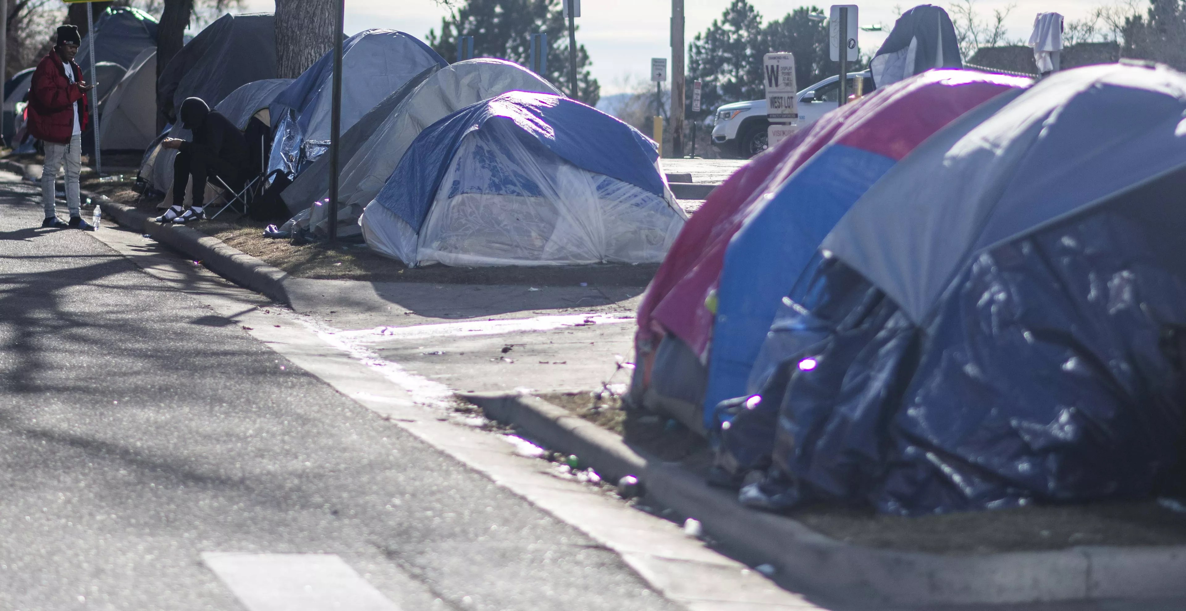 tents on Denver street.