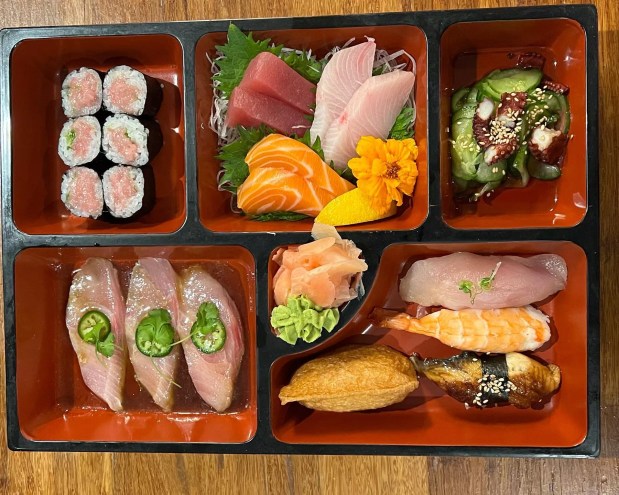 various sushi on a plate