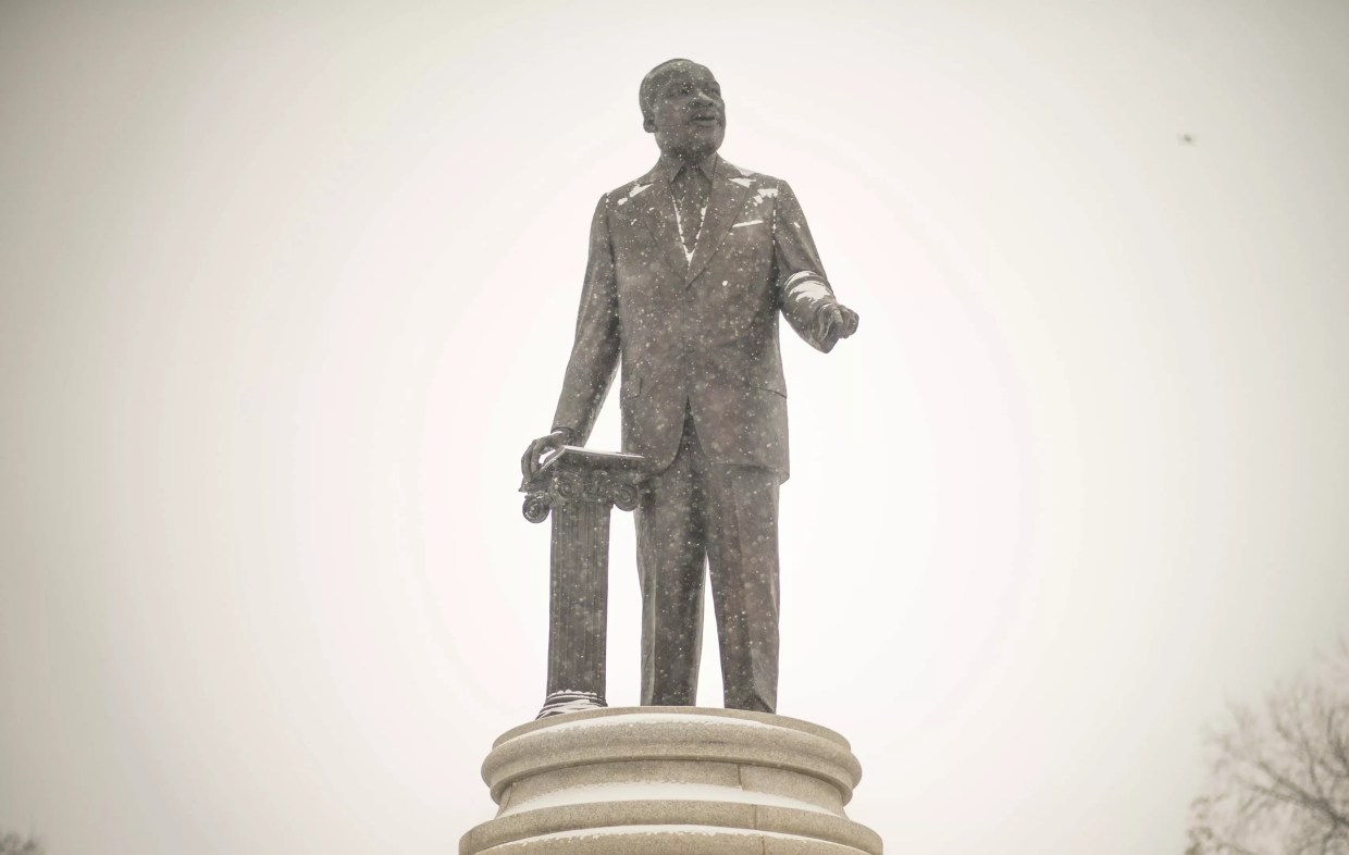 The statue of Martin Luther King Jr. in City Park by Ed Dwight
