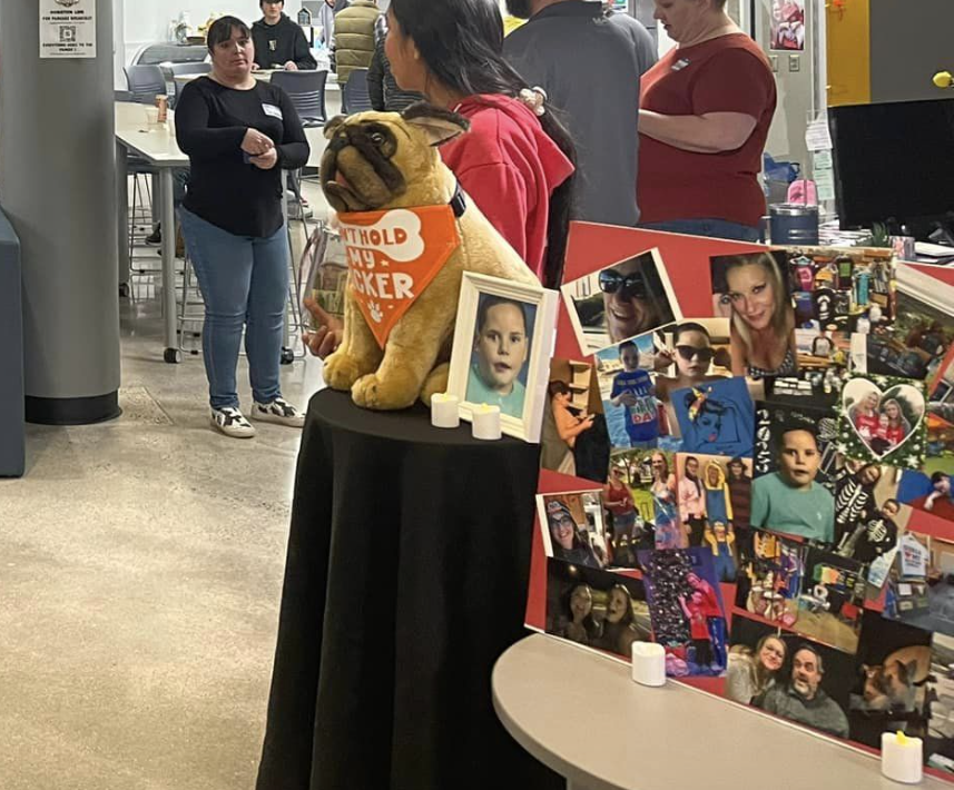 A memorial set up in honor of Dane Meyers, age seven, who was killed by Brandon Timms in Parker, Colorado.